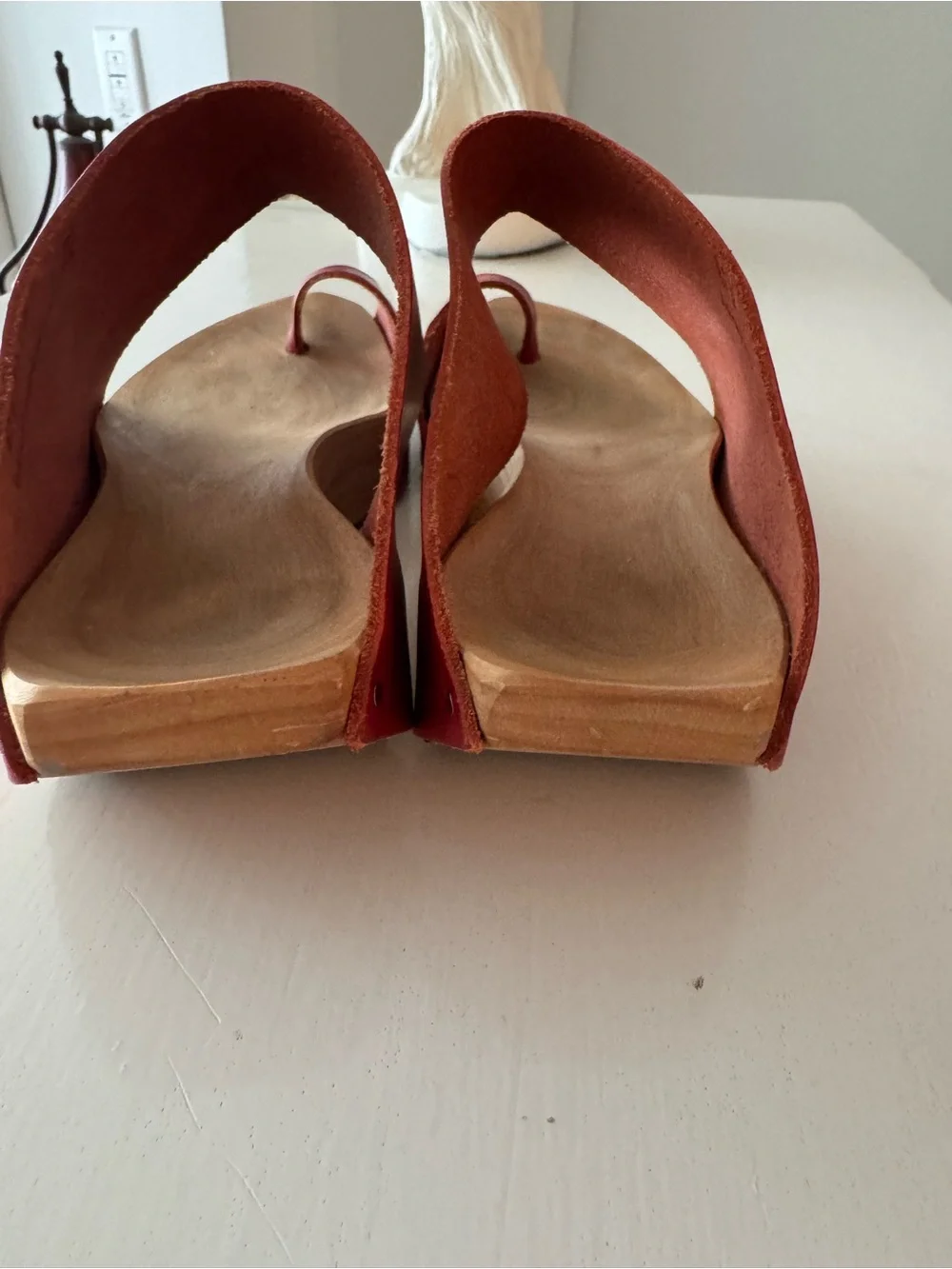 Red Platform Wedge Sandals for Women - Picture 3 of 6